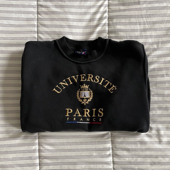 T-shirt Long Sleeves  size M  *UNIVERSITÉ DE PARIS* - Picture 3 of 9